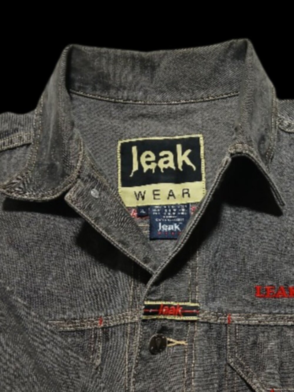 Vintage 90's Hip Hop Streetwear / Leak Wear Denim Jacket